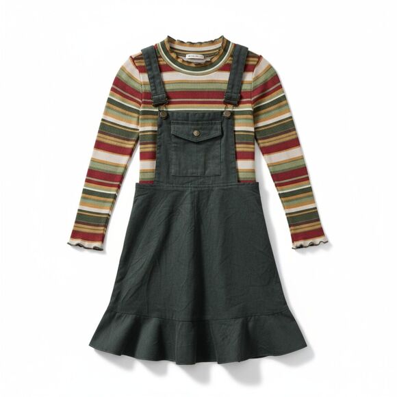 Bonnie Jean Other - NWT Bonnie Jean Girls 2-Piece Outfit Size 7 – Green Overall Dress Set